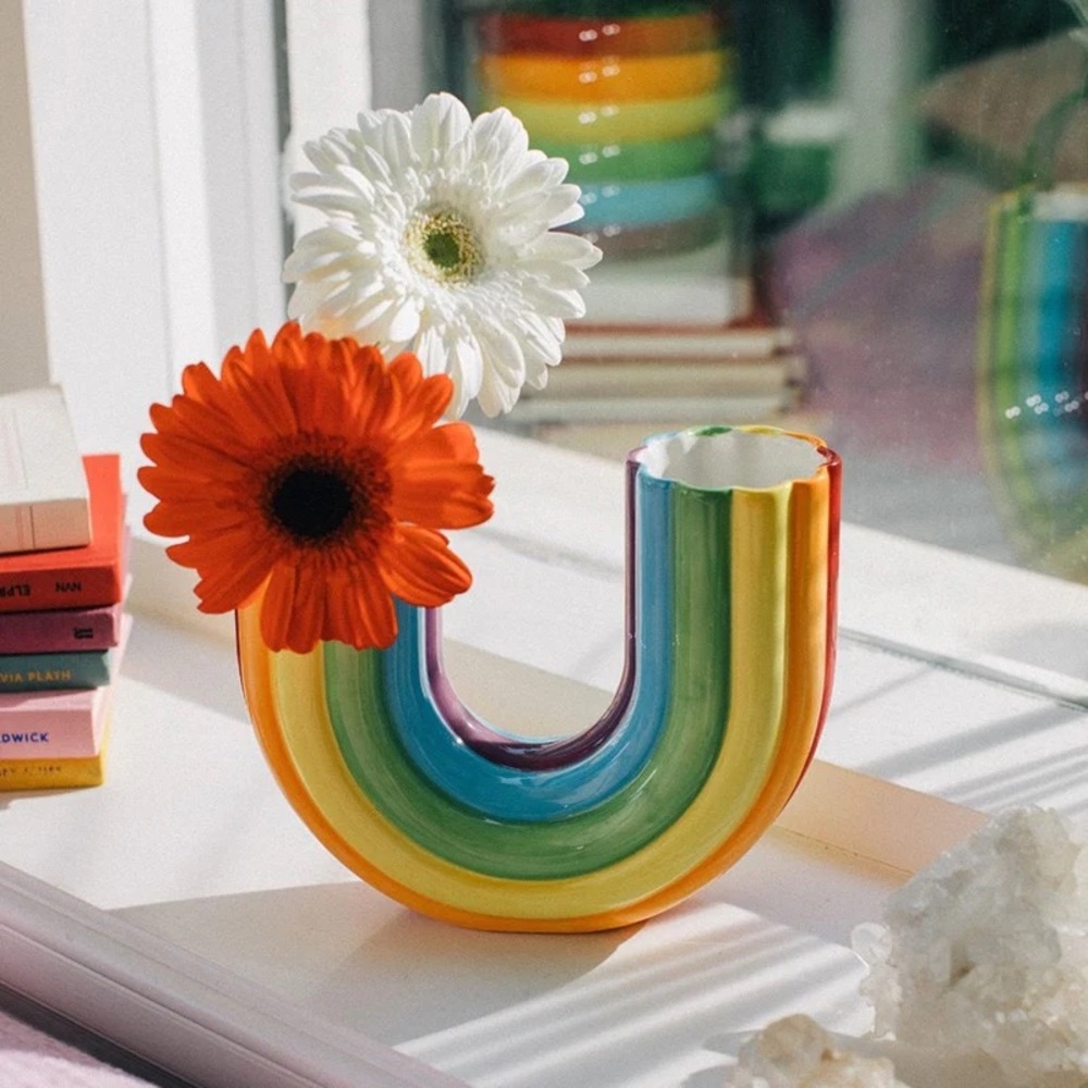 U Shape Colorful Rainbow Vase